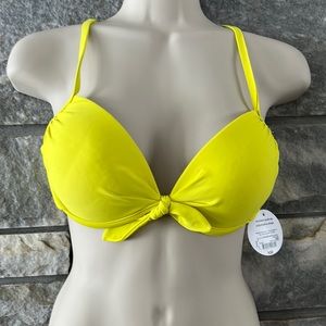Decree neon yellow bathing suit top push up!